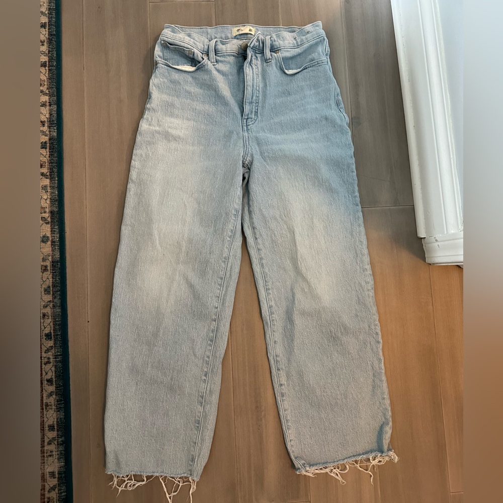 Madewell Tall Perfect Vintage Wide-Leg Crop Jean - Ward Wash - Raw-Hem Edition